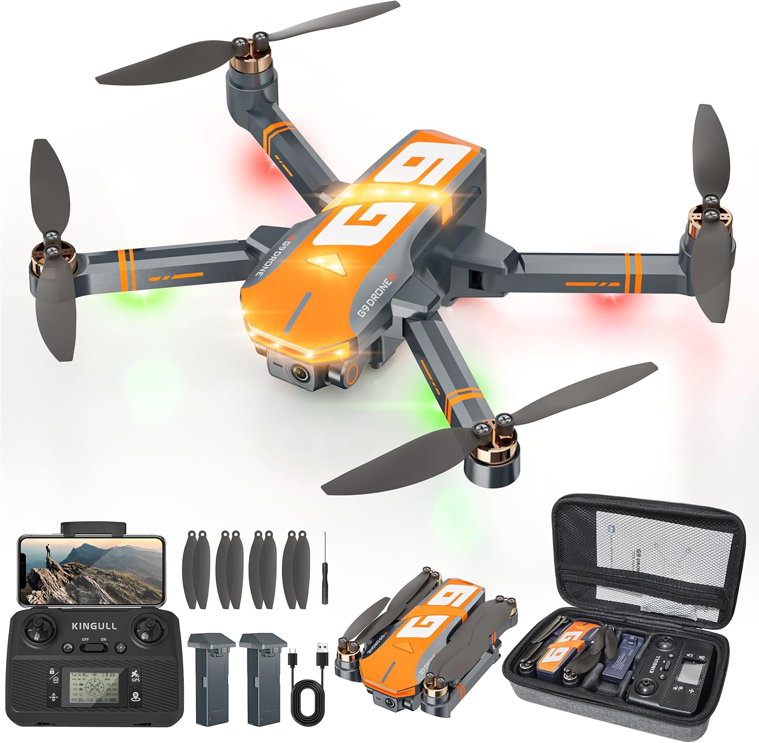 Dron G9 GPS pesca 4K motor sin escobillas 45 min C0