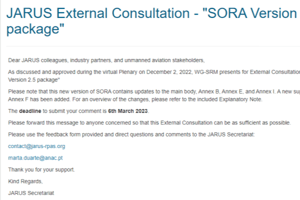 SORA 2.5: evaluación de riesgos para drones (JARUS)