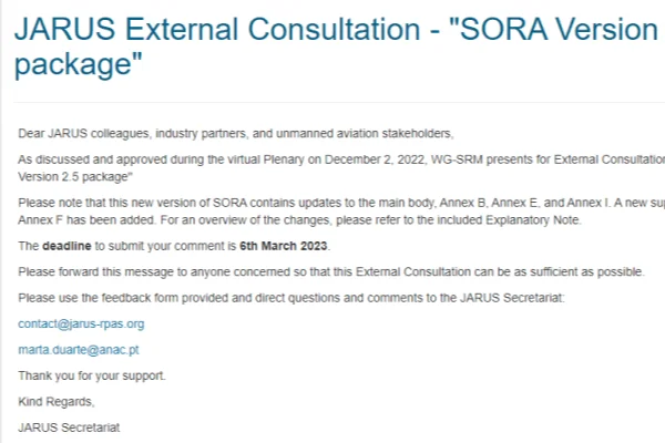 SORA 2.5: evaluación de riesgos para drones (JARUS)