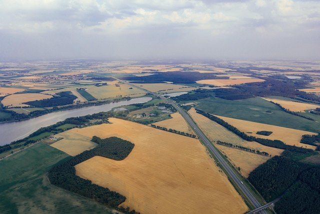 Vista aerea de una ruta para reparto con dron BVLOS