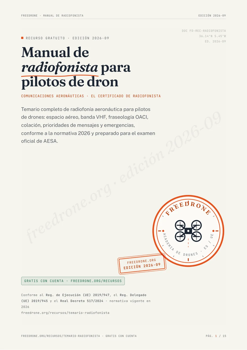 Vista previa: Manual de radiofonista para pilotos de dron