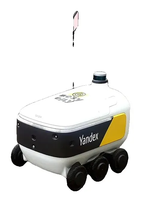 Robot de entrega (reparto de última milla) — Un robot de Yandex. Kirill Borisenko · Wikimedia Commons · CC BY-SA 4.0