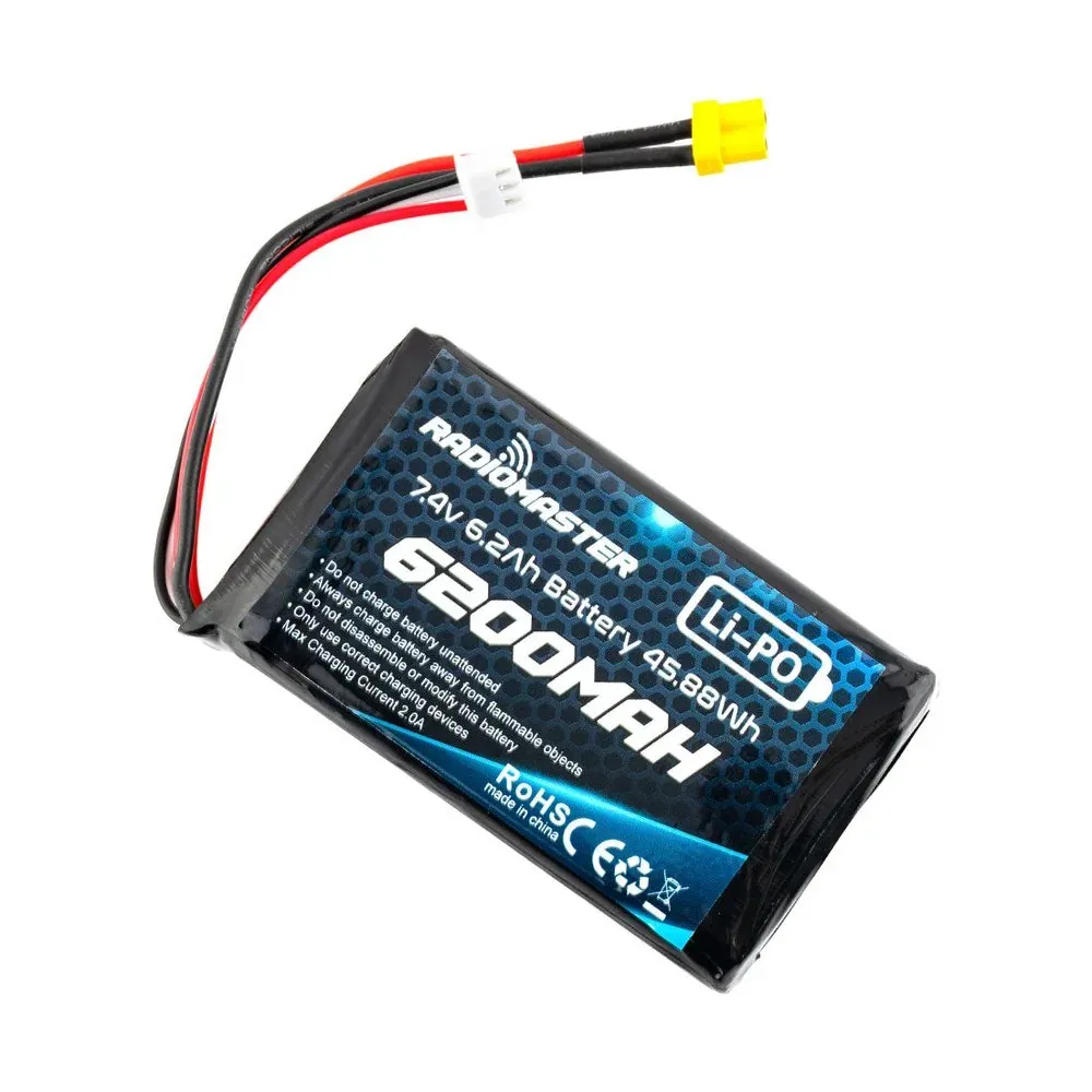 RadioMaster 2S 7.4V 6200mAh Lipo Battery — RadioMaster · imagen de producto (web oficial)