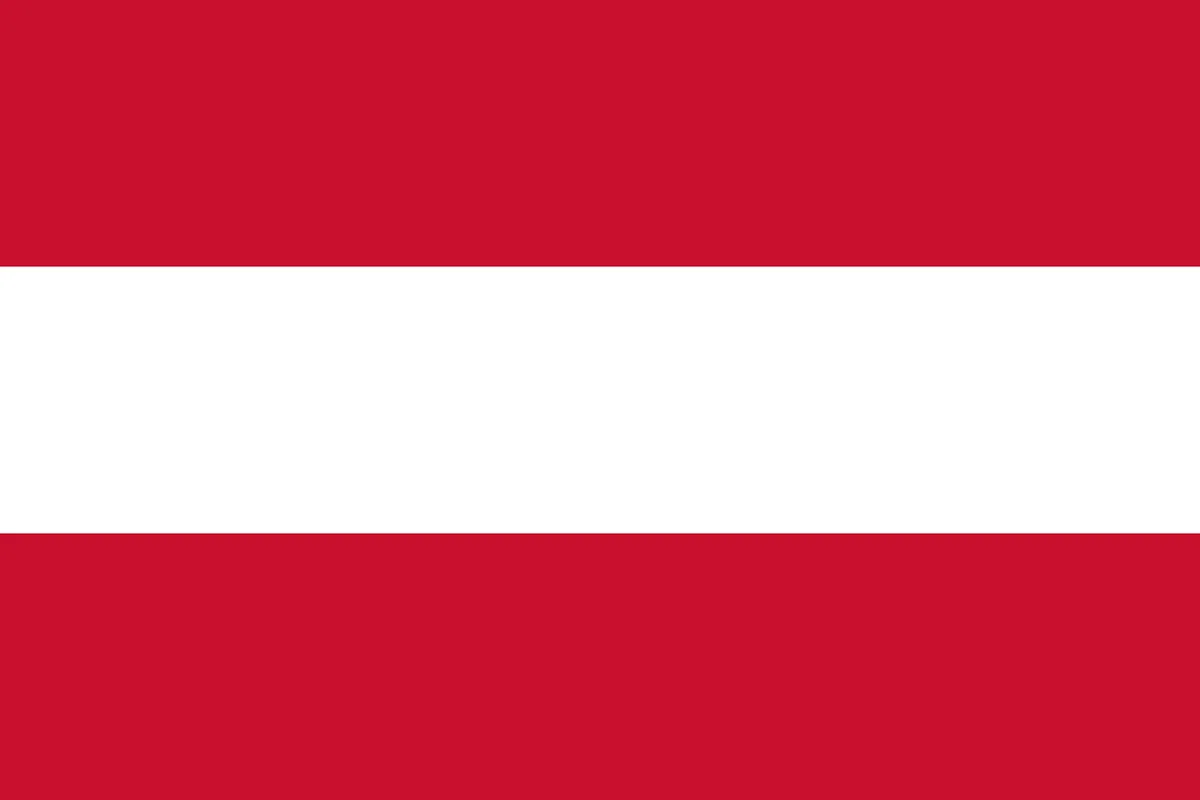 Austria — normativa de drones — Bandera de Austria (dominio público)