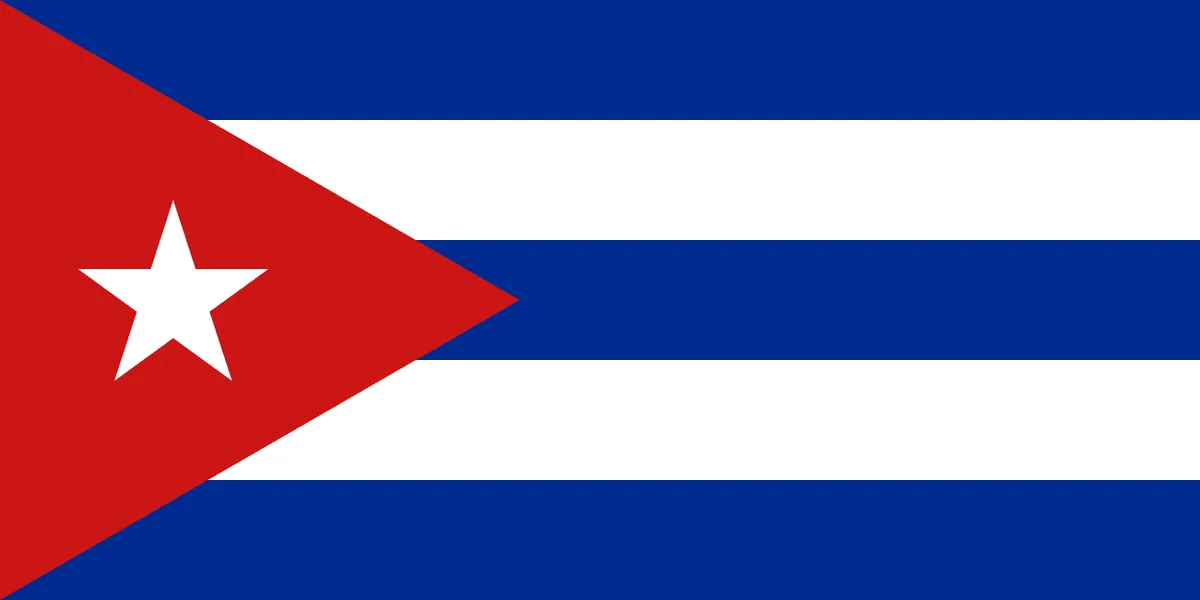 Cuba — normativa de drones — Bandera de Cuba (dominio público)