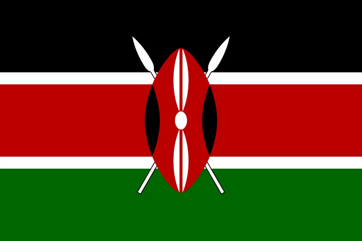 Kenia — normativa de drones — Bandera de Kenia (dominio público)