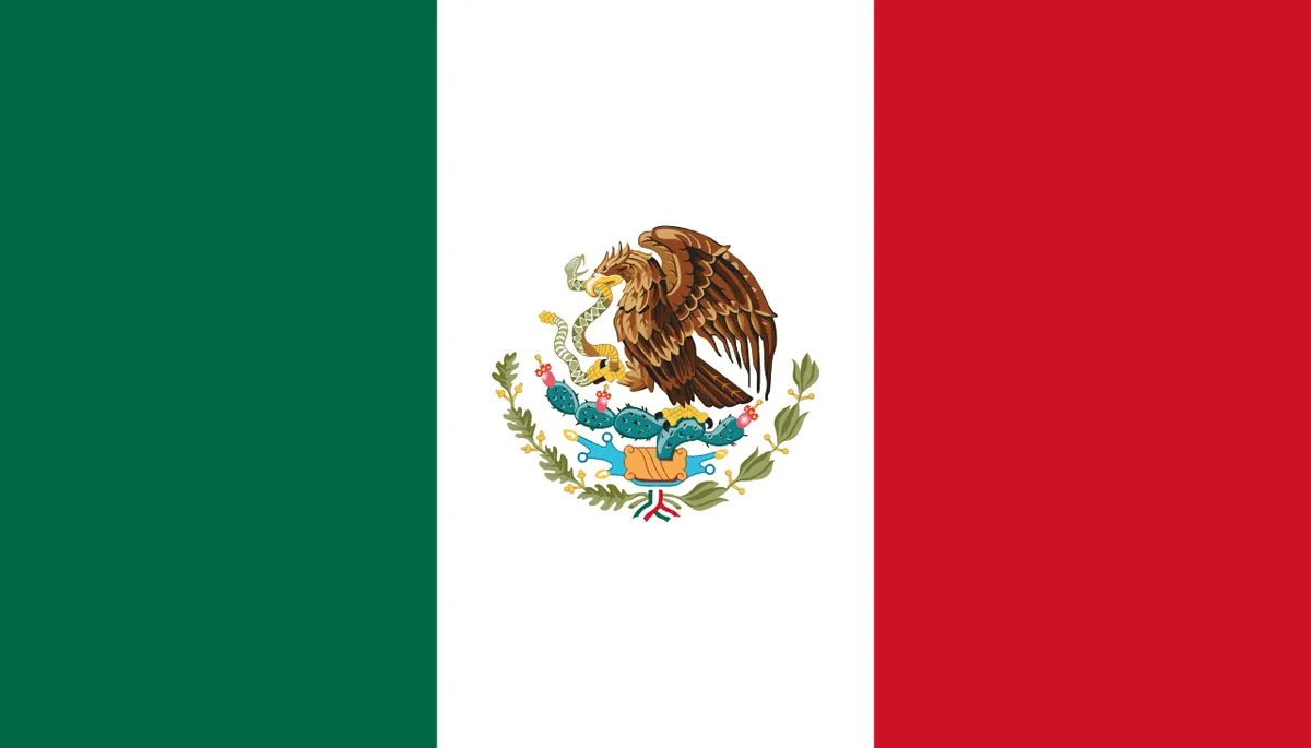 México — normativa de drones — Bandera de México (dominio público)