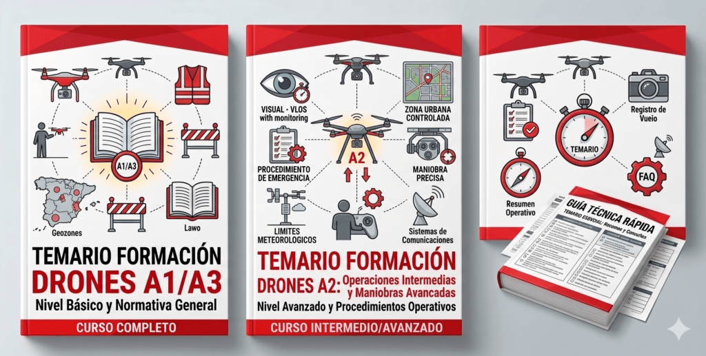 Formación de pilotos UAS en categoría abierta A1/A3 y A2 en 2026