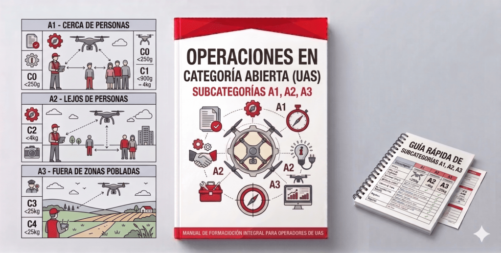 Operaciones en categoría abierta: subcategorías A1, A2 y A3